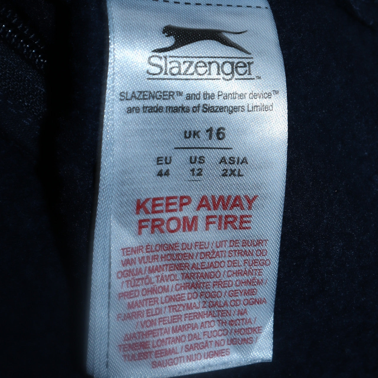 Womens UK Size 16 Slazenger Blue Full Zip Sweatshirt