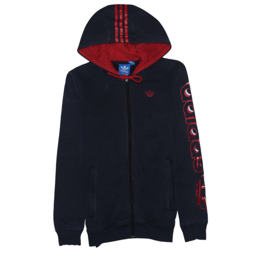 Mens UK Size XS adidas Blue Full Zip Hoodie