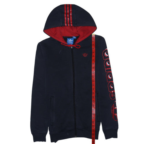 Mens UK Size XS adidas Blue Full Zip Hoodie