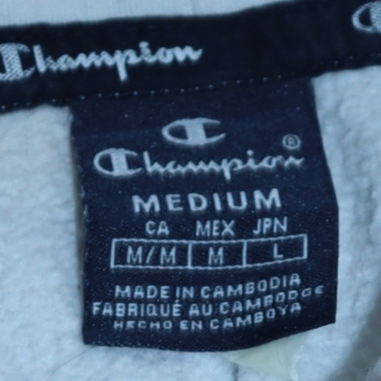 Mens UK Size M Champion White Pullover Hoodie