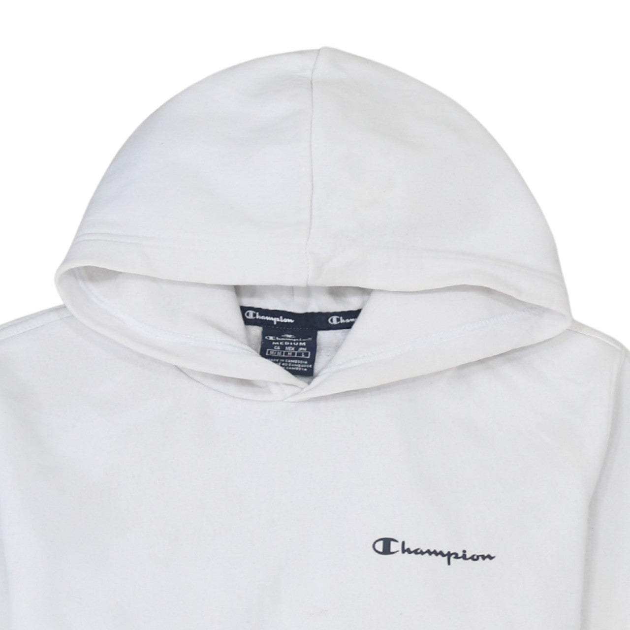 Mens UK Size M Champion White Pullover Hoodie