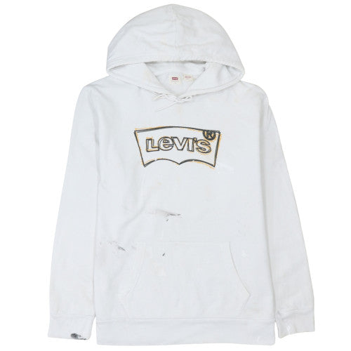 Mens UK Size L Levi's White Pullover Hoodie