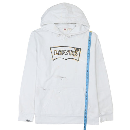 Mens UK Size L Levi's White Pullover Hoodie