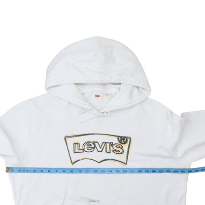 Mens UK Size L Levi's White Pullover Hoodie