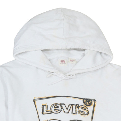 Mens UK Size L Levi's White Pullover Hoodie