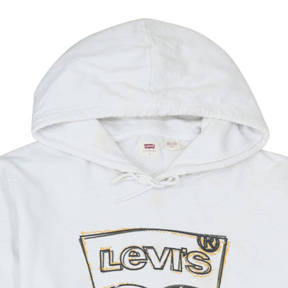 Mens UK Size L Levi's White Pullover Hoodie