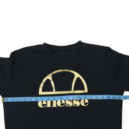 Ellesse Boys Black Gold Logo Pullover Sweatshirt 13-14 Years