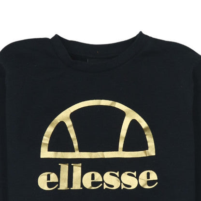 Ellesse Boys Black Gold Logo Pullover Sweatshirt 13-14 Years