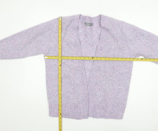 Nutmeg Womens Purple Chunky Knit Open Cardigan Size 8-10
