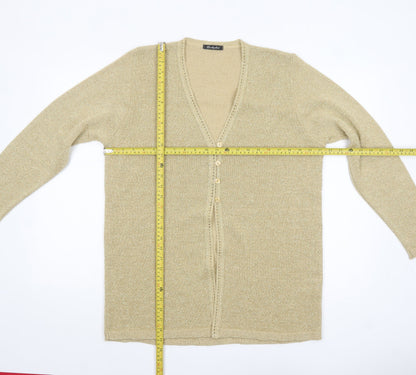 Berkertex Women Gold Long Sleeve V-Neck Cardigan Size 14-16