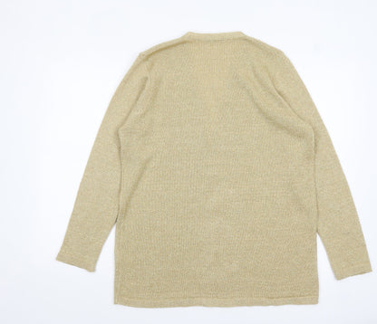 Berkertex Women Gold Long Sleeve V-Neck Cardigan Size 14-16
