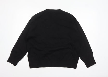 Marks and Spencer Women's Black Sequin Christmas Jumper Size M