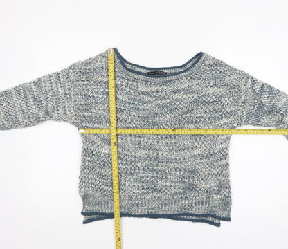 Atmosphere Women Blue Chunky Knit Boat Neck Jumper Size 14