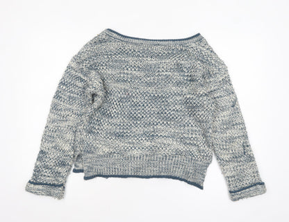 Atmosphere Women Blue Chunky Knit Boat Neck Jumper Size 14