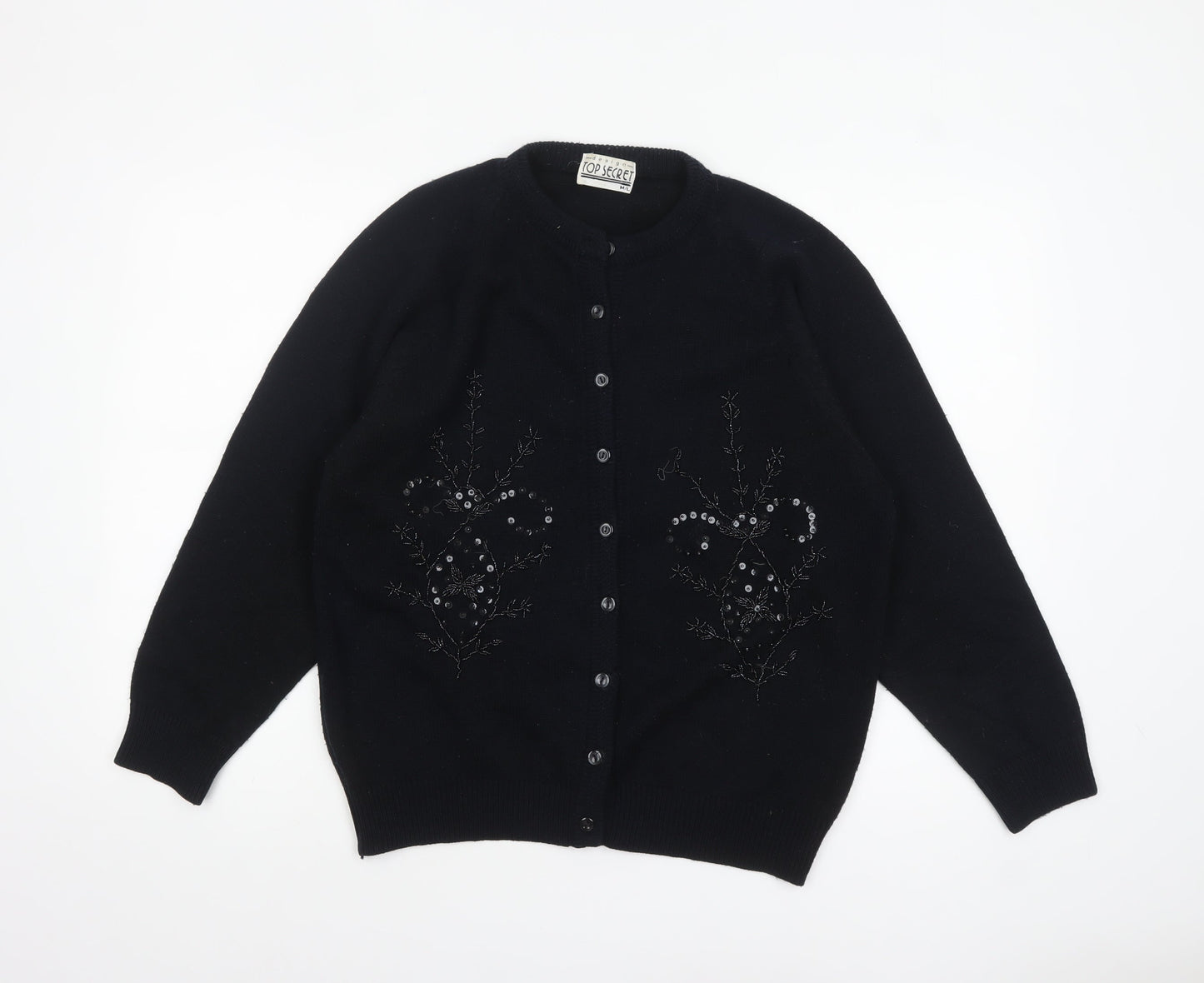 Womens UK Size L Top Secret Black Cardigan Jumper