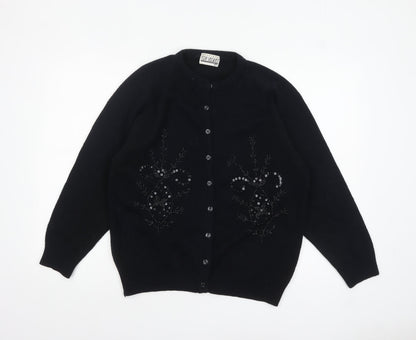 Womens UK Size L Top Secret Black Cardigan Jumper