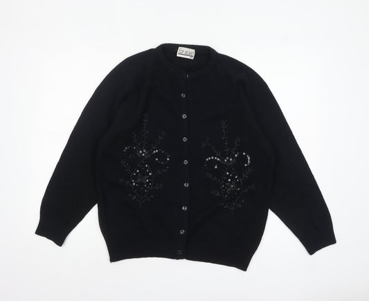 Womens UK Size L Top Secret Black Cardigan Jumper