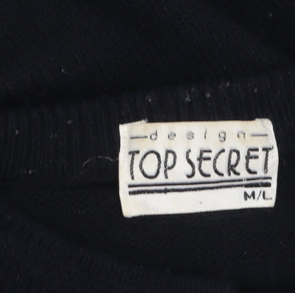 Womens UK Size L Top Secret Black Cardigan Jumper