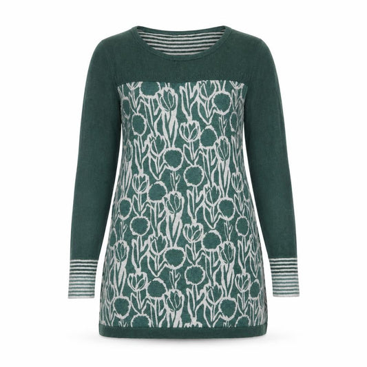 Womens UK Size 8 White Stuff Green Tunic Jumper