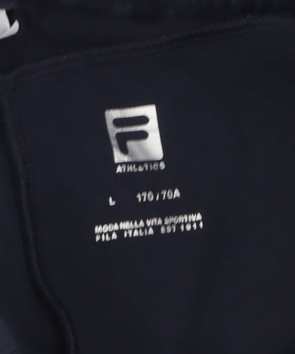 Fila Women's Black Jogger Trousers L Elastic Waist Fleece Sportswear