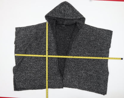 Atmosphere Women Grey Hooded Chunky Knit Cape Jumper Size S