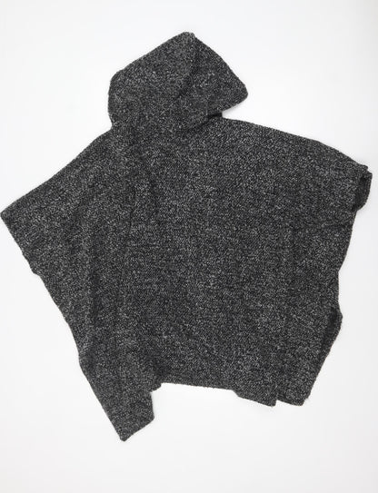 Atmosphere Women Grey Hooded Chunky Knit Cape Jumper Size S