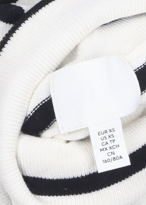 Womens UK Size XS H&M White Pullover Jumper