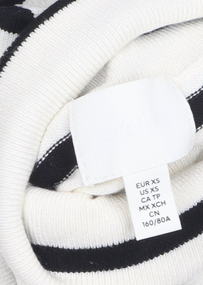 Womens UK Size XS H&M White Pullover Jumper