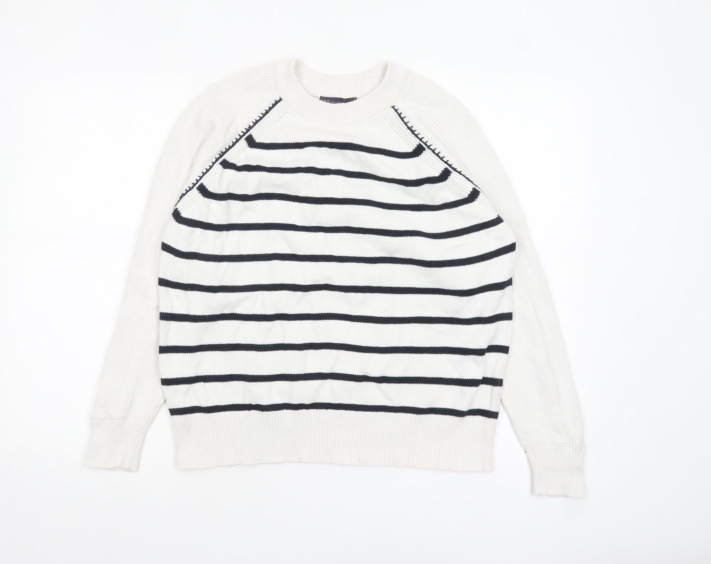 Womens UK Size M Marks and Spencer White Pullover Jumper