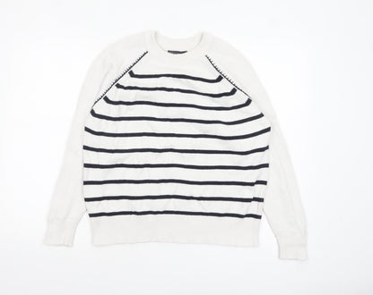 Womens UK Size M Marks and Spencer White Pullover Jumper