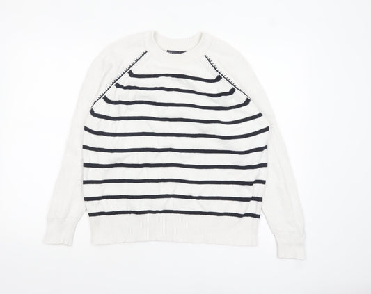 Womens UK Size M Marks and Spencer White Pullover Jumper