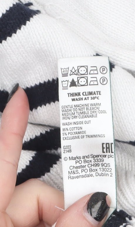 Womens UK Size M Marks and Spencer White Pullover Jumper