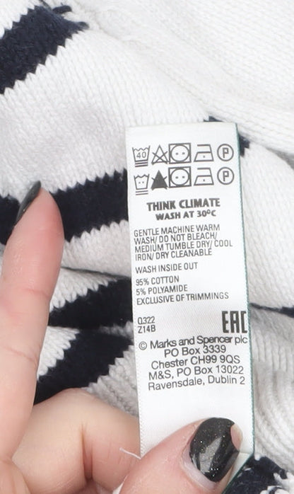 Womens UK Size M Marks and Spencer White Pullover Jumper