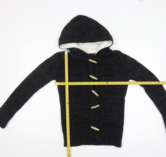 Womens UK Size S Yoki Black Cardigan Jumper