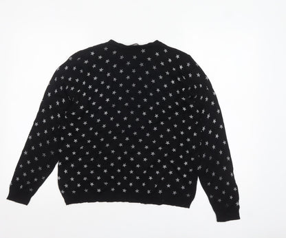 Marks and Spencer Womens Black Star Print Knit Jumper Size 10