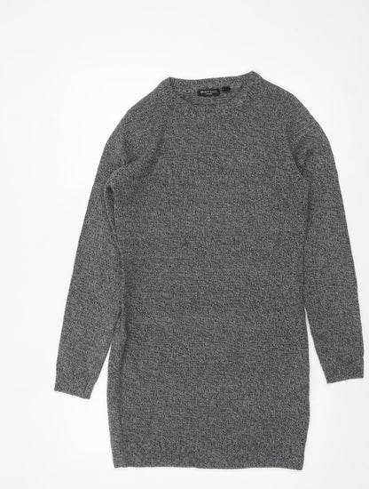 Brave Soul Women's Grey Knit Long Sleeve Pullover Jumper Size 10