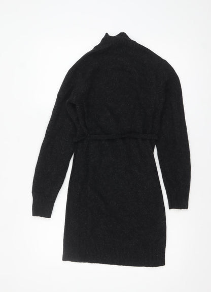Primark Women’s Black High Neck Jumper Dress XS Knit Winter Style