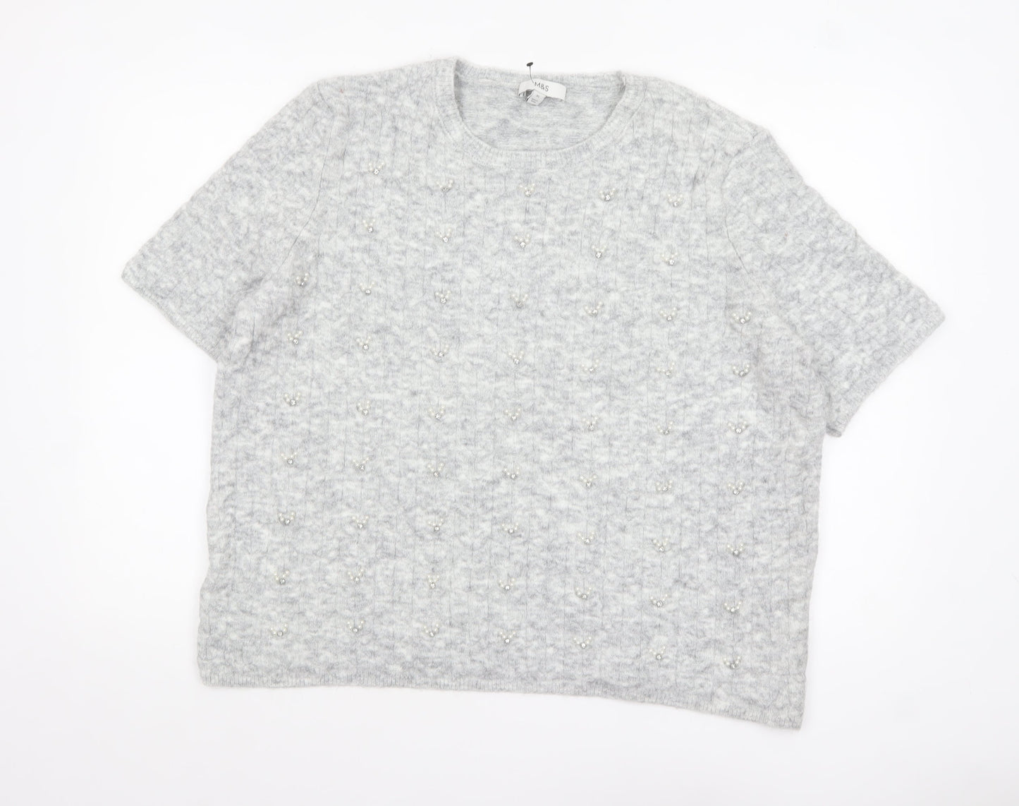 Womens UK Size XL Marks and Spencer Grey Pullover Jumper