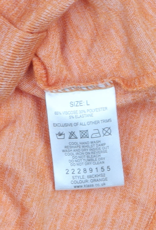 Womens UK Size L Klass Orange Basic T-Shirt