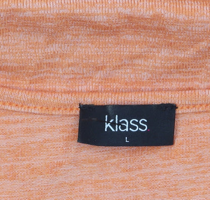 Womens UK Size L Klass Orange Basic T-Shirt