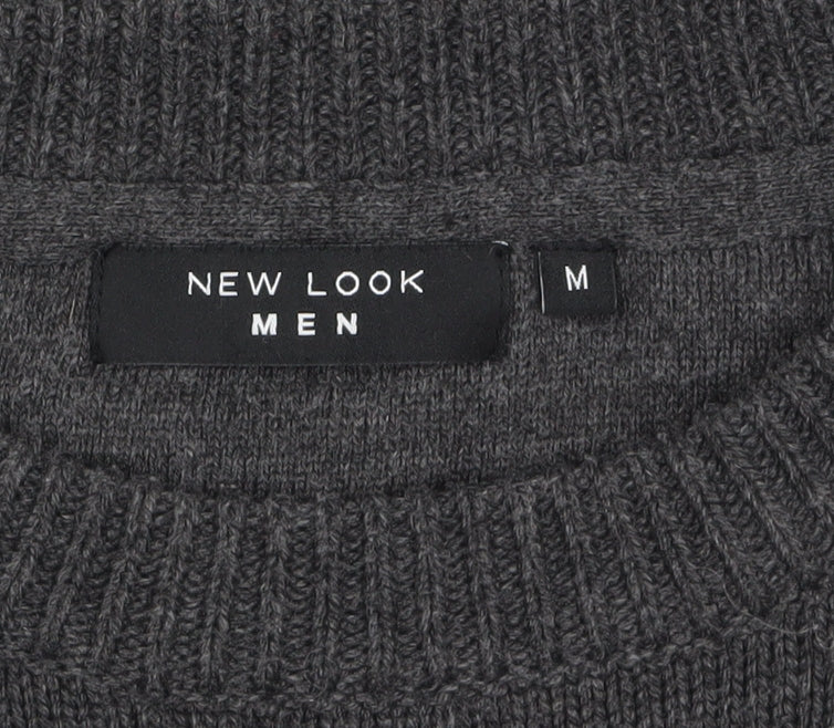 Mens UK Size M New Look Grey Pullover Jumper