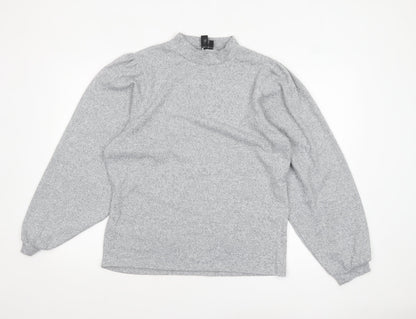 Izabel London Women's Light Grey Size 14 Mock Neck Long Sleeve Jumper