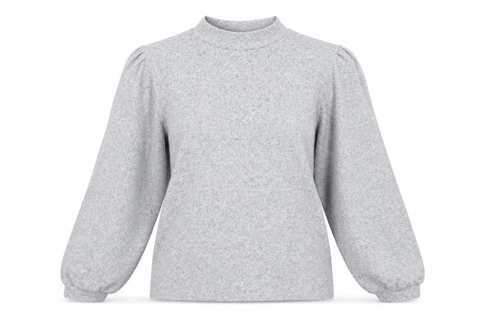 Izabel London Women's Light Grey Size 14 Mock Neck Long Sleeve Jumper