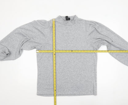 Izabel London Women's Light Grey Size 14 Mock Neck Long Sleeve Jumper