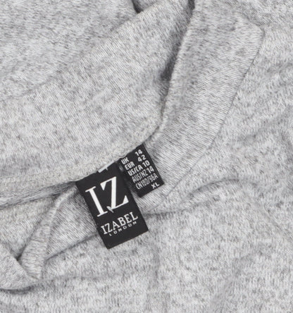 Izabel London Women's Light Grey Size 14 Mock Neck Long Sleeve Jumper
