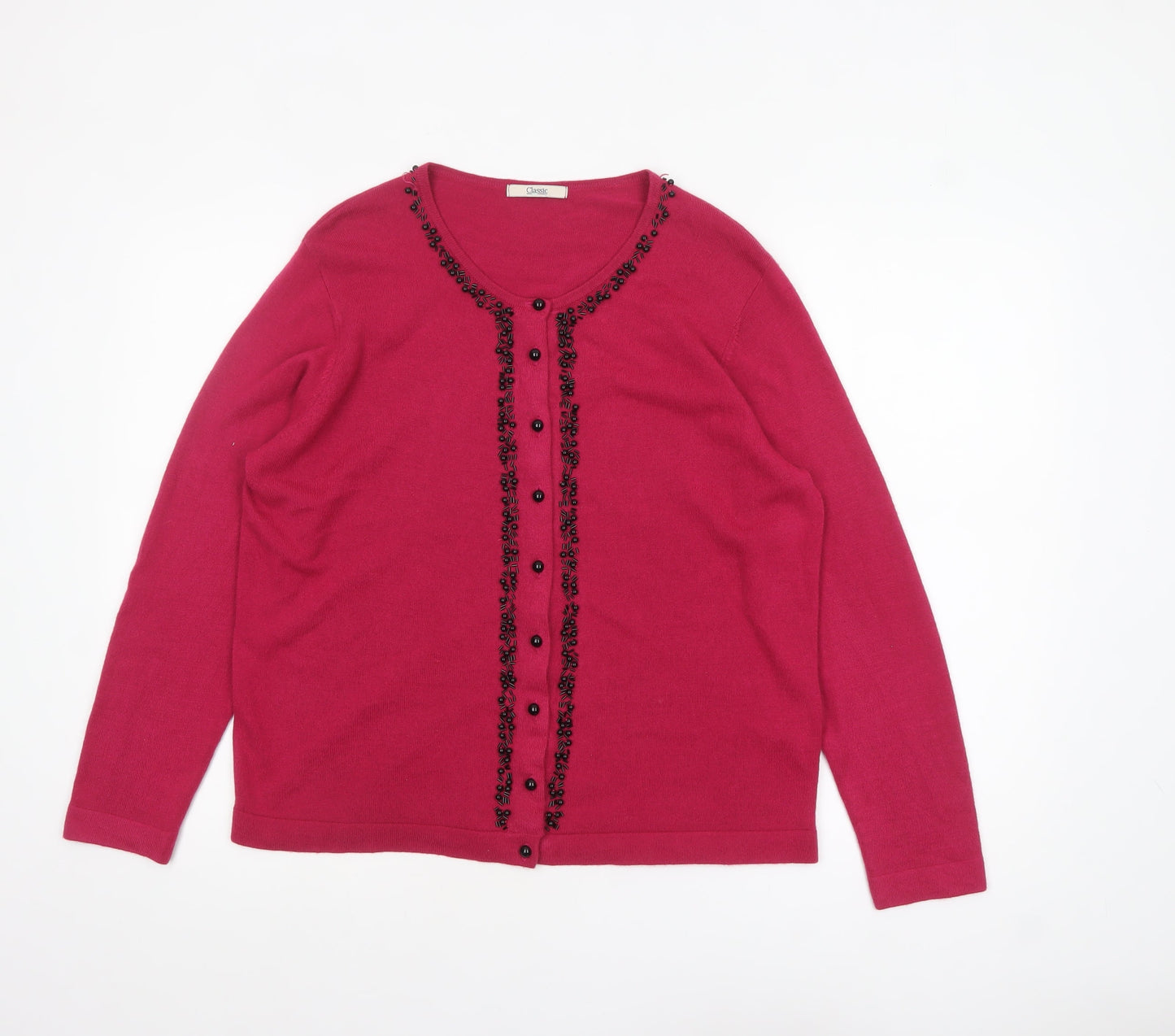 Marks and Spencer Women's Pink Beaded Cardigan Size 18