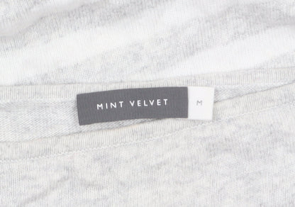 Mint Velvet Women's Grey Striped Boat Neck Pullover Jumper M