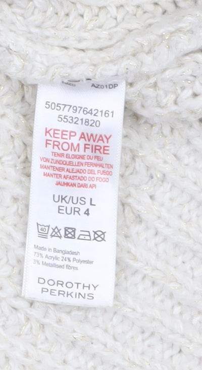 Womens UK Size L Dorothy Perkins Ivory Pullover Jumper