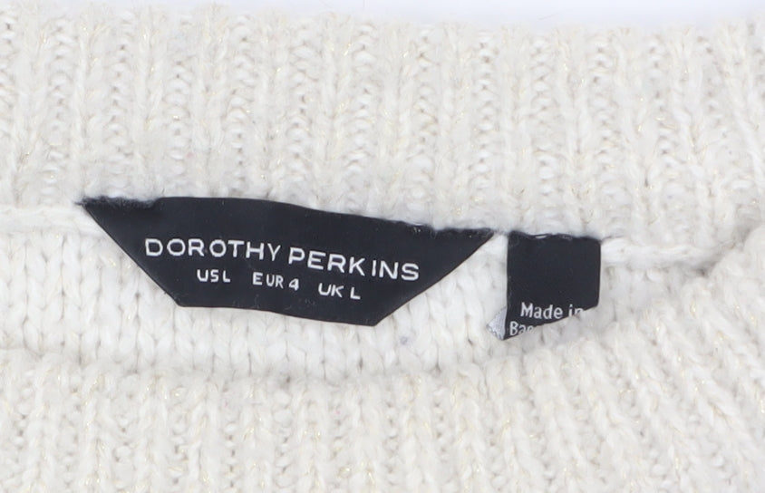 Womens UK Size L Dorothy Perkins Ivory Pullover Jumper
