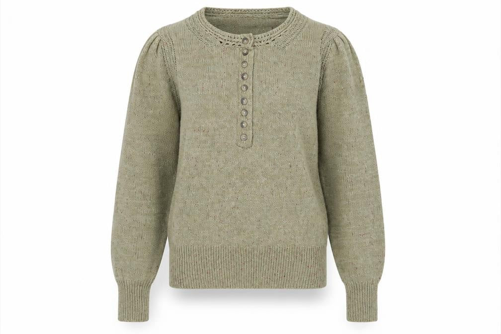 Womens UK Size 10 Marks and Spencer Green Henley Jumper